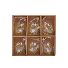 ZÁVES VAJCE SKLO S/6 6CM - Plastové vzorované | FLORASYSTEM