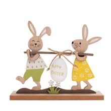 ZAJACE S VAJÍČKOM NA PODSTAVCI DREVO 18x8x15,5CM - Dřevěné | FLORASYSTEM