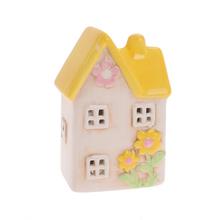 DOMČEK LED DOLOMIT 8x5,5x11,5CM ŽLTÝ - Keramika dekorační | FLORASYSTEM