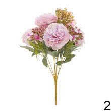 Umelá kytica pivoniek a drobných kvetov v mixe, 38 cm.