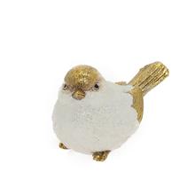 VTÁČIK BIELO-ZLATÝ POLY 10,5*6*6,5CM - Keramika 10- 25cm | FLORASYSTEM