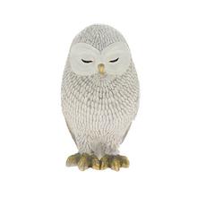 SOVA BIELO-ZLATÁ SPIACA POLY 9*8*15CM - Keramika 10- 25cm | FLORASYSTEM