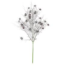KONÁR PRÚTIE, ŠIŠKY BIELY 53CM - Větev zimní | FLORASYSTEM