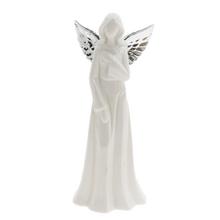 ANJEL BIE/STR LED KERAMIKA 9,4*7*21CM - Bílý | FLORASYSTEM