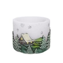 ZIMNÝ DOMČEK LAMPION BIELY 8x10cm - FLORASYSTEM