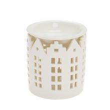 AROMALAMPA BIELA VZ. DOMČEK PORCEL 10,5*10,5*10,8CM - FLORASYSTEM