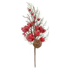 ZÁPICH JABLKÁ, ŠIŠKY, TUJA, BOBULE ČER/ZEL 29CM - Bobule červené | FLORASYSTEM