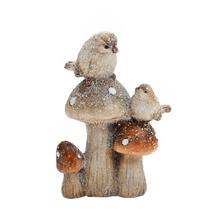 HRÍBIKY S VTÁČIKMI BIE/OR POLY 10,5*6*15CM - Huby | FLORASYSTEM