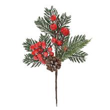 ZÁPICH ČEČINA, ČER. ŠÍPKY, ŠIŠKY, ZASNEŽ. 32CM - Bobule červené | FLORASYSTEM