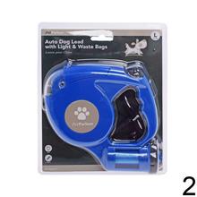 Automatické vodítko pre psov s svetlom a odpadkovými taškami.