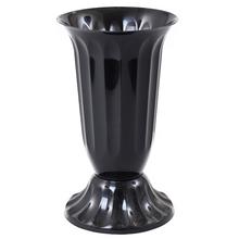 064 VÁZA UH VRÚBKOVANÁ 14 ČIERNA /14xV24CM/ - Vázy hřbitovní | FLORASYSTEM
