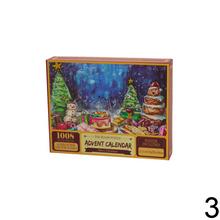 Adventný kalendár s 1008 dielmi, obsahuje rôzne obrázky a čísla na každý deň.