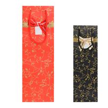 DARČEKOVÁ TAŠKA NA VÍNO MIX ZL.ORNAMENT 12x10x36CM - FLORASYSTEM