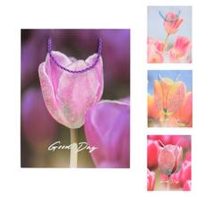 DARČEKOVÁ TAŠKA S 23*18*10CM TULIPÁNY GLITTER - Taška S 23x18x10cm | FLORASYSTEM