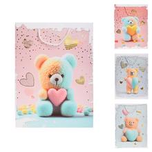 DARČEKOVÁ TAŠKA S 18x23CM MACKO SO SRDCOM - Taška S 23x18x10cm | FLORASYSTEM