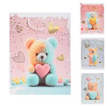 DARČEKOVÁ TAŠKA L 30x41CM MACKO SO SRDCOM - Taška L 44x31x12cm | FLORASYSTEM