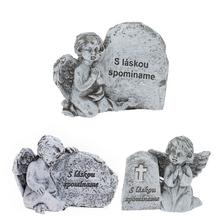 ANJEL S POMNÍKOM POLY MIX3 7*4*6CM - Šedé | FLORASYSTEM