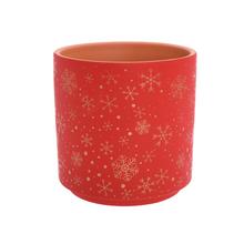 SUPER CENA OBAL S HVIEZDAMI ČERVENÝ 13,5XV13,5CM - Květináč, obal keramický | FLORASYSTEM