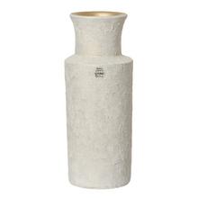 VÁZA terakota matná so zlat. trblietkou biela pr.15/V40cm - Keramika jednobarevná interiérová | FLORASYSTEM