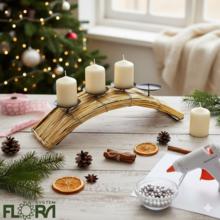 Svietnik oblúk natur s miestom pre štyri sviečky.