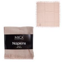 Obrúsky Villia béžové, 4 kusy - d40xš40cm - Bytový textil | FLORASYSTEM