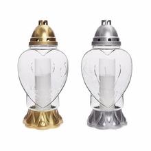 P-85 KAH.SKLO SRDCE RUŽA 150G 36cm - Hřbitovní svíčka čiré sklo | FLORASYSTEM