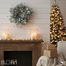 Umelý veniec z čečiny a eukalyptu s priemerom 40 cm.