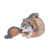 Plyšový pes husky 13 cm s prepravkou ECO-FRIENDLY - Plyšové hračky | FLORASYSTEM