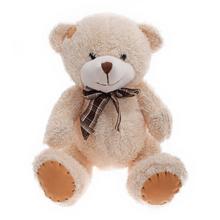 Plyšový medveď s mašľou a záplatou 27 cm béžový - Plyšové hračky | FLORASYSTEM