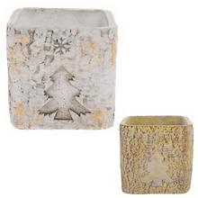 OBAL CEMENT ŠTVOREC STROM KôRA 15X15X14CM - Cement | FLORASYSTEM