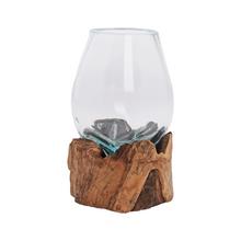 KOREŇ TEAK DREVO  SO SKLOM 18X13X18CM - Dřevěné dekorace | FLORASYSTEM