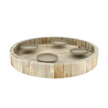 STOJAN NA SVIEČKY HISTOR.DREVO 38X38X5CM - Svícen, věnec adventní | FLORASYSTEM