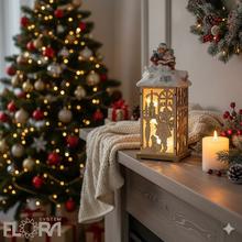 Lampáš LED deti s knihou z dreva, 34 cm