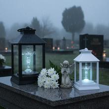 LED lucerna kríž biela a čierna