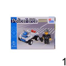 Stavebnica POLÍCIA, MIX s policajným autom.