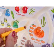 Magnetická doska na učenie farieb a počítania s bludiskom.