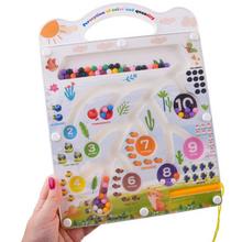 Magnetická doska na učenie farieb a počítania s bludiskom.