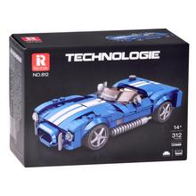 Modrý klasický roadster z technických blokov.