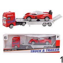 Auto tahač s autami na preteky.