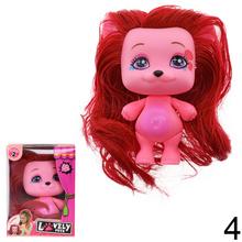 Plyšový psík s dlhými vlasmi v rôznych farbách.