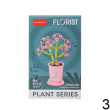 Stavebnica Kvet podla zverokruhu s kvetináčom a kvetmi.