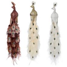 PÁV NA ŠTIPCI HNE/BIE/ZLA-KR GLITER PERIE MIX 36*9*8CM - Klipy a kolíčky | FLORASYSTEM