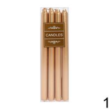 Sada vianočných sviečok v metalickej farbe, 20 cm, 8 kusov.