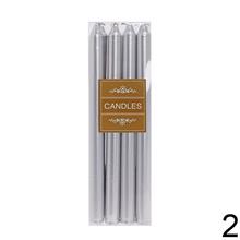 Sada vianočných sviečok v metalickej farbe, 20 cm, 8 kusov.