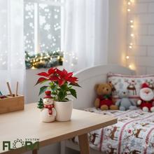 Obal so snehuliakom, keramický kvetináč s vianočným motívom.