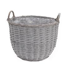 OBAL prútie sivý s ušami 36x36x30/37cm HD-A380/m - Proutené obaly | FLORASYSTEM