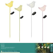 Solár zápich vtáčik z ľahkého kovu, stabilný, ass4 V80/13,5/7cm - FLORASYSTEM