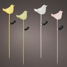 Solárny zápich vtáčik z ľahkého kovu v rôznych farbách.