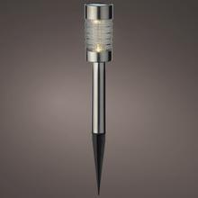 Solárny kolík z nerezovej ocele s LED osvetlením.