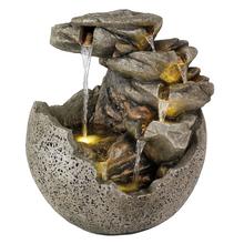 Fontána s okrúhlym kameňom, polyres. transformátor, vonkajšia L.50cm W.53.5cm H.60.5cm - Záhradné osvetlenie | FLORASYSTEM